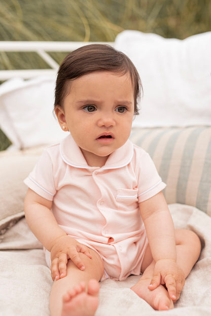 Pijama Bebé Camisero Rosa Corto