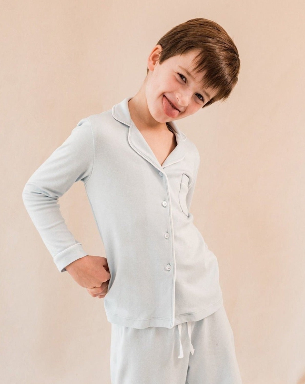 Kids Blue Shirt Pajamas