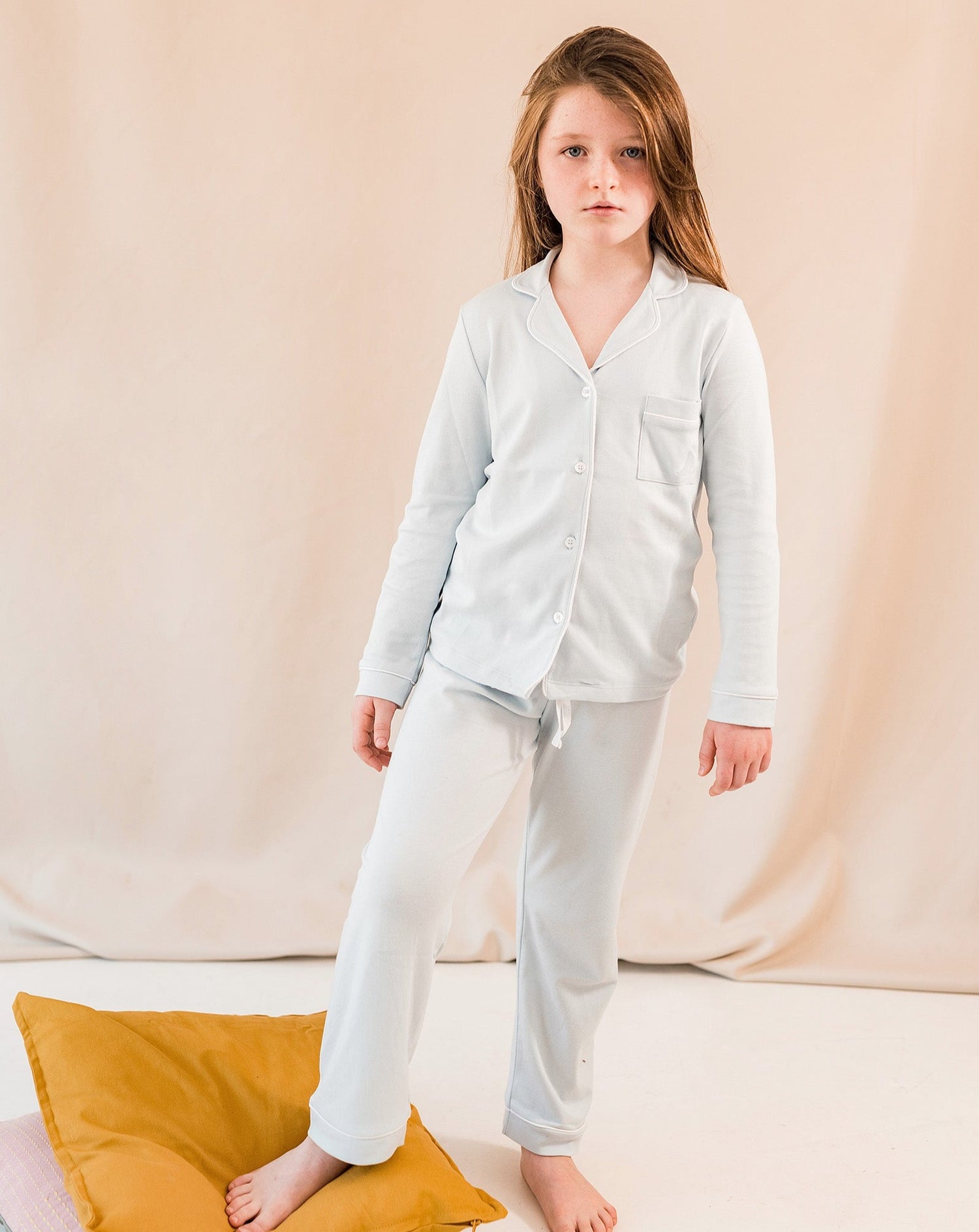 Kids Blue Shirt Pajamas